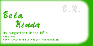 bela minda business card